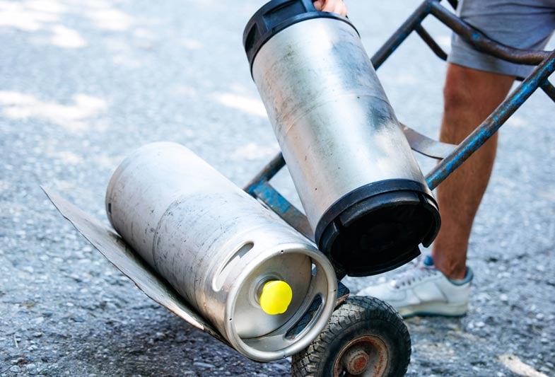 Beer Kegs on a Handcart