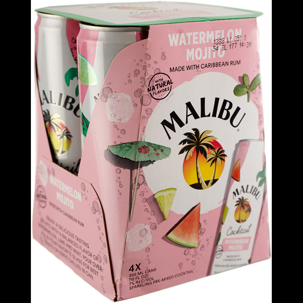Malibu Cocktail Watermelon Mojito 4 Pack Cans | 4 pack of 355 ml Can