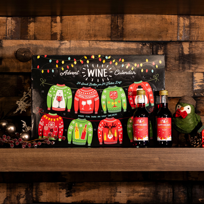 Holiday Sweater Advent Wine Calendar 24 pack of 187 ml Bottle
