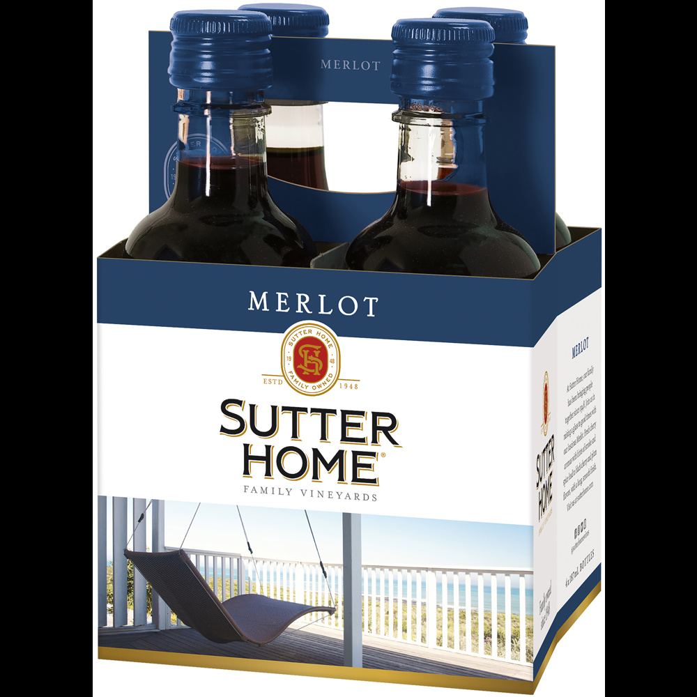 Sutter Home Merlot 4 Pack | 4 pack of 187 ml Bottle