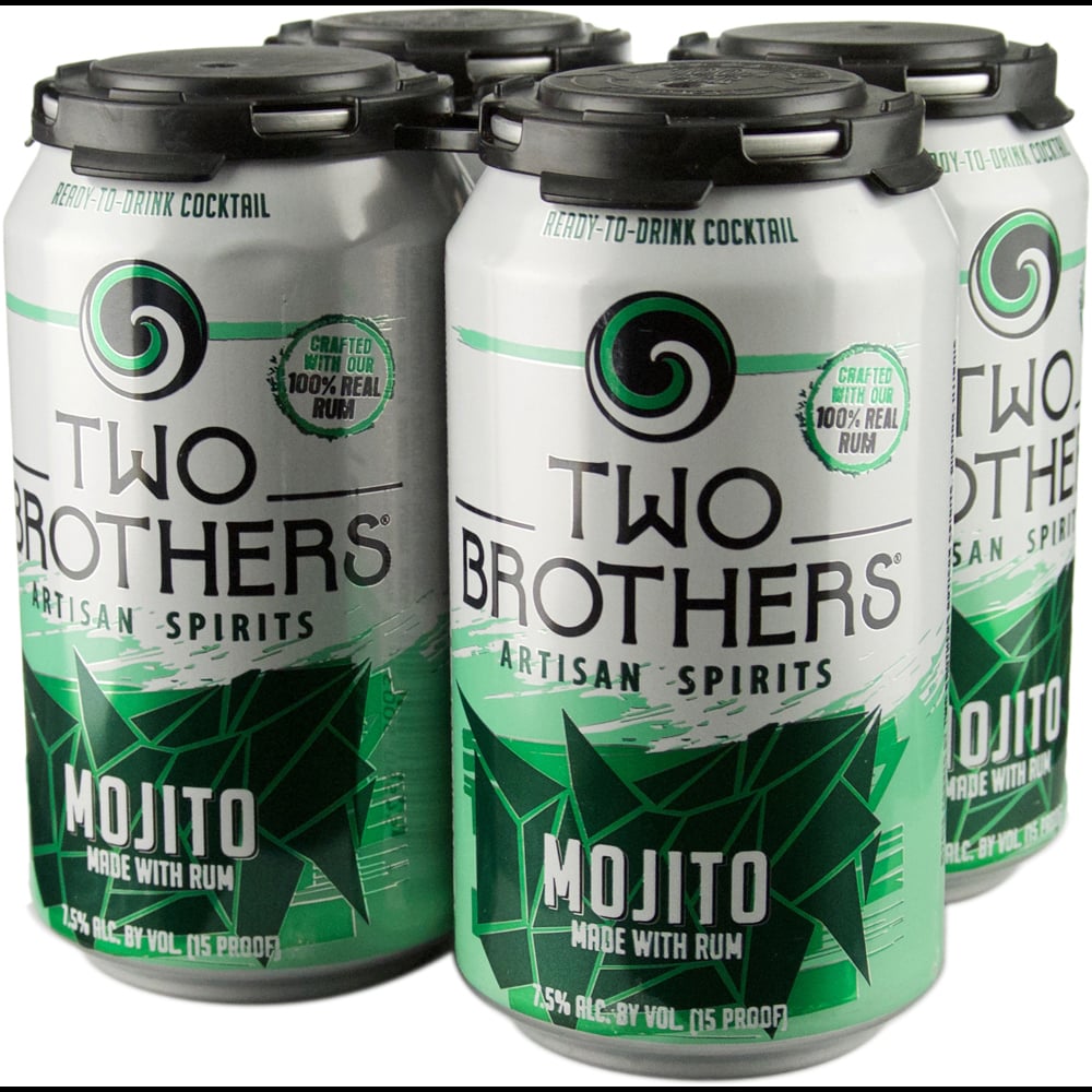 Two Brothers Artisan Spirits Mojito Ready to Drink Cocktail | 4 pack of 12  oz Can