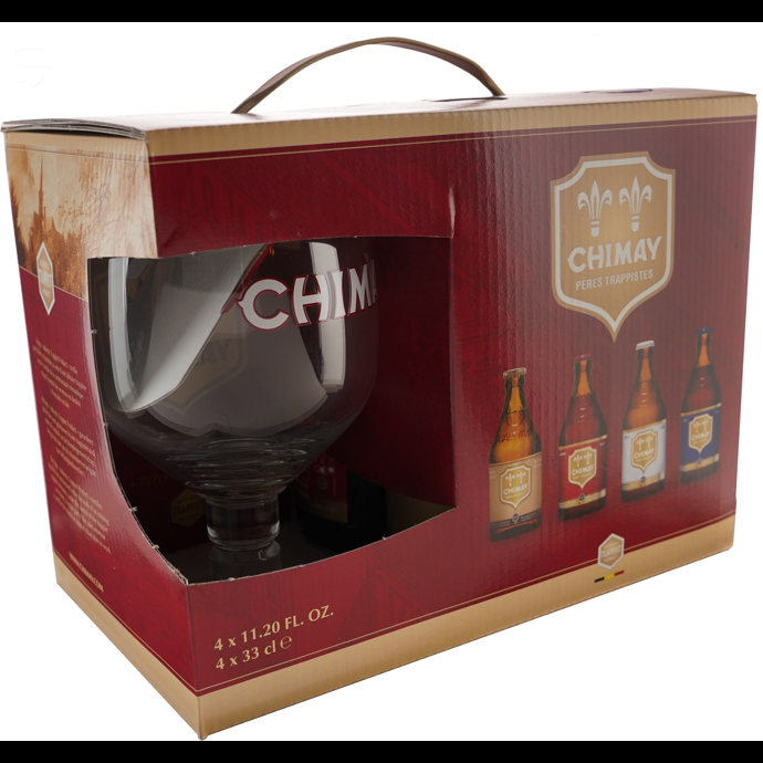 Chimay 11.2oz 4-Pack & Glass Gift Set
